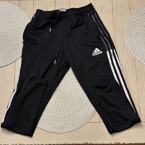 adidas Black Joggers with White Three-Stripes